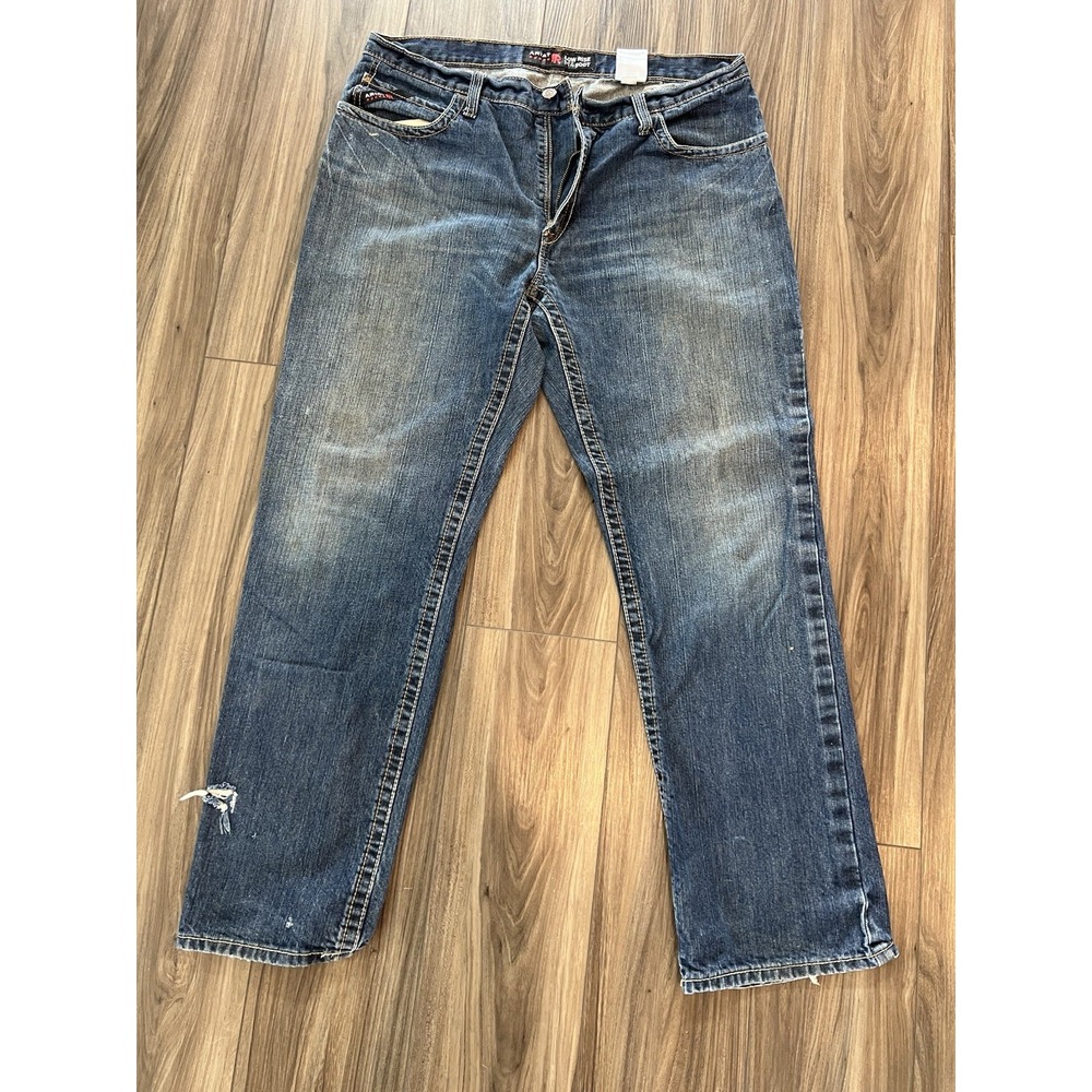 Ariat FR M4 Men Jeans 38x34 Blue Low Rise Boot Cut Flame Resistant Denim Work